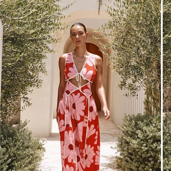 Sabo Skirt | Dresses | Sabo Skirt Red And White Floral Maxi Dress | Poshmark